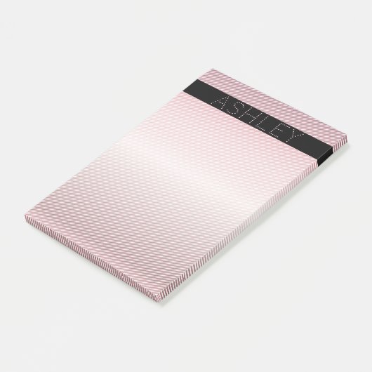 Jouw naam | Thin Roos Ombre & White Stripes Post-it® Notes (Schuin)