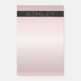 Jouw naam | Thin Roos Ombre & White Stripes Post-it® Notes