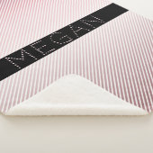 Jouw naam | Thin Roos Ombre & White Stripes Sherpa Deken (3/4)