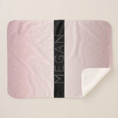 Jouw naam | Thin Roos Ombre & White Stripes Sherpa Deken (Voorkant (horizontaal))