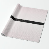 Jouw naam | Thin White en Sublte Roos Ombre Stripe Cadeaupapier (Uitgerold)
