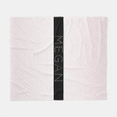 Jouw naam | Thin White en Sublte Roos Ombre Stripe Fleece Deken (Voorkant (Horizontaal))