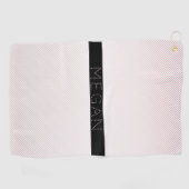 Jouw naam | Thin White en Sublte Roos Ombre Stripe Golfhanddoek (Horizontaal)