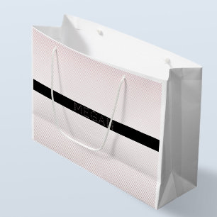 Jouw naam   Thin White en Sublte Roos Ombre Stripe Groot Cadeauzakje