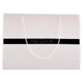 Jouw naam | Thin White en Sublte Roos Ombre Stripe Groot Cadeauzakje (Achterkant)