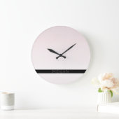 Jouw naam | Thin White en Sublte Roos Ombre Stripe Grote Klok (Huis)