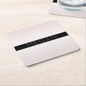 Jouw naam | Thin White en Sublte Roos Ombre Stripe Kartonnen Onderzetters (Schuin)