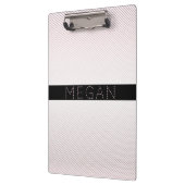 Jouw naam | Thin White en Sublte Roos Ombre Stripe Klembord (Links)