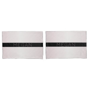 Jouw naam   Thin White en Sublte Roos Ombre Stripe Kussensloop