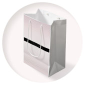 Jouw naam | Thin White en Sublte Roos Ombre Stripe Medium Cadeauzakje