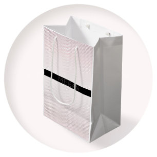 Jouw naam   Thin White en Sublte Roos Ombre Stripe Medium Cadeauzakje