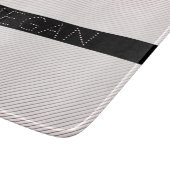 Jouw naam | Thin White en Sublte Roos Ombre Stripe Snijplank (Hoek)