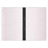 Jouw naam | Thin White en Sublte Roos Ombre Stripe Tafelkleed (Voorkant (Horizontaal))