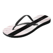 Jouw naam | Thin White en Sublte Roos Ombre Stripe Teenslippers (Schuin)