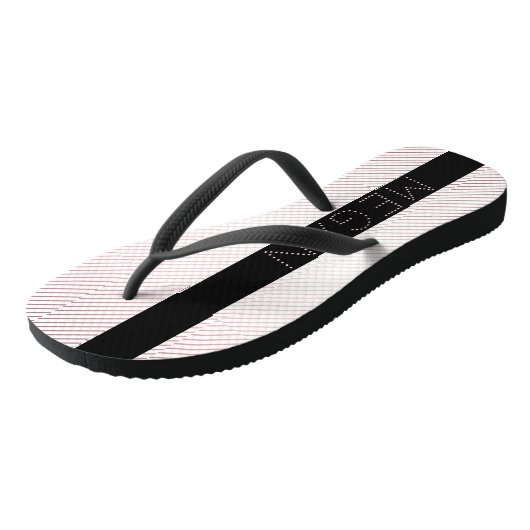 Jouw naam | Thin White en Sublte Roos Ombre Stripe Teenslippers (Schuin)