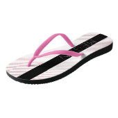 Jouw naam | Thin White en Sublte Roos Ombre Stripe Teenslippers (Schuin)