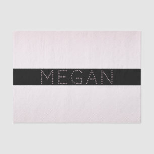 Jouw naam   Thin White en Sublte Roos Ombre Stripe Tissuepapier