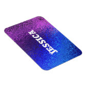 Jouw naam tinten van blauw & Paarse Magneet (Rechterzijde)