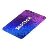 Jouw naam tinten van blauw & Paarse Magneet (Linkerzijde)