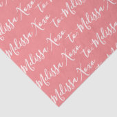 Jouw naam tissuepapier - roze (Detail)