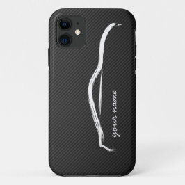 jouw naam toevoegen - 350Z White Silhouette Logo iPhone 11 Hoesje