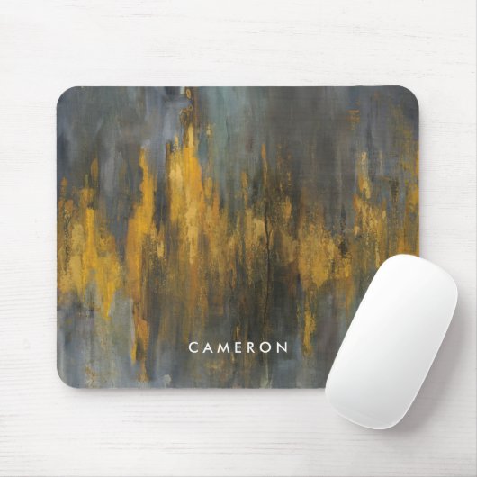 Jouw naam toevoegen | Abstract afdrukken in zwart- Muismat (Met muis)