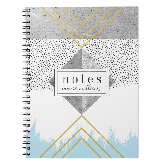 Jouw naam toevoegen | Abstract modern design Notitieboek (Voorkant)