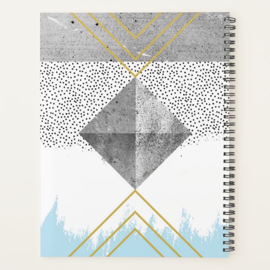 Jouw naam toevoegen | Abstract modern design Planner (Achterkant)