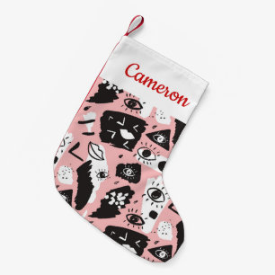 Jouw naam toevoegen   Abstract modern Oogbeeld- en Kleine Kerstsok