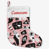 Jouw naam toevoegen | Abstract modern Oogbeeld- en Kleine Kerstsok (Voorkant)