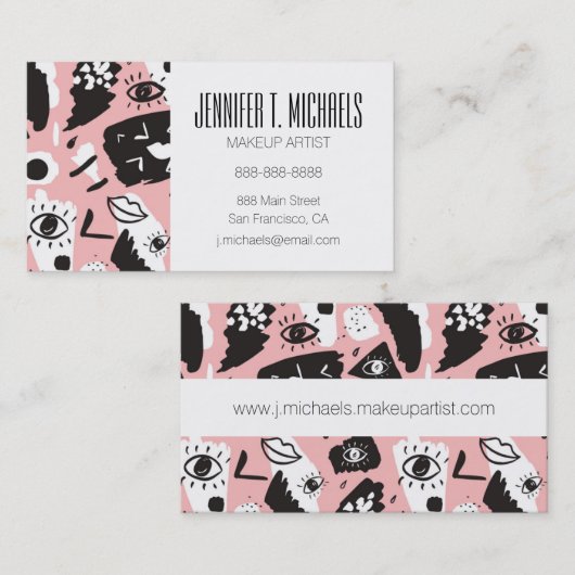 Jouw naam toevoegen | Abstract modern Oogbeeld- en Visitekaartje (Voorkant / Achterkant)