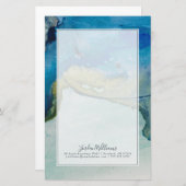 Jouw naam toevoegen | Abstract terrein - blauw Briefpapier (Voorkant / Achterkant)