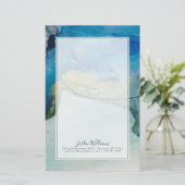 Jouw naam toevoegen | Abstract terrein - blauw Briefpapier (Staand voorkant)