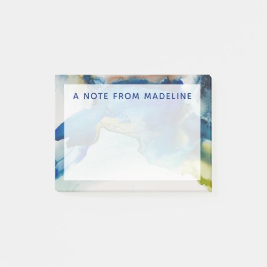 Jouw naam toevoegen | Abstract terrein - blauw Post-it® Notes (Voorkant)