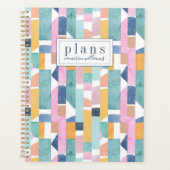 Jouw naam toevoegen | Abstract Waterverf vormpatro Planner (Voorkant)