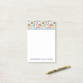 Jouw naam toevoegen | Abstract Waterverf vormpatro Post-it® Notes (Op bureau)