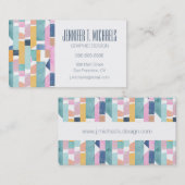 Jouw naam toevoegen | Abstract Waterverf vormpatro Visitekaartje (Voorkant / Achterkant)