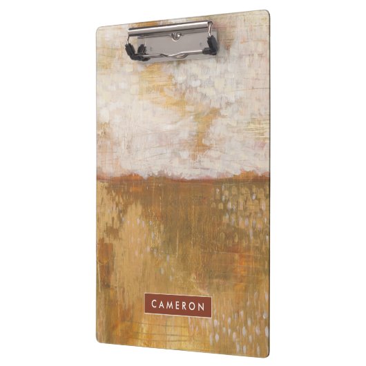 Jouw naam toevoegen | Abstracte Amber Horizon-afdr Klembord (Links)