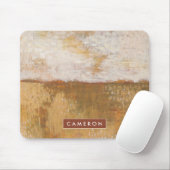 Jouw naam toevoegen | Abstracte Amber Horizon-afdr Muismat (Met muis)