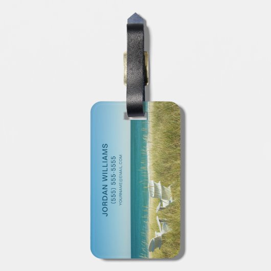 Jouw naam toevoegen | Adirondack Chairs in de Dune Bagagelabel (Achterkant verticaal)