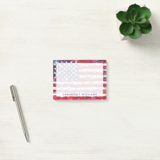 Jouw naam toevoegen | Amerikaanse vlag Post-it® Notes (Kantoor)