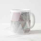 Jouw naam toevoegen | Amusement II | Geometrische  Grote Koffiekop (Voorkant rechts)