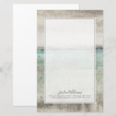 Jouw naam toevoegen | Aqua Horizon Briefpapier (Voorkant / Achterkant)