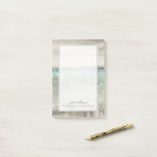 Jouw naam toevoegen | Aqua Horizon Post-it® Notes (Op bureau)