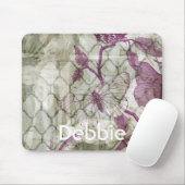 Jouw naam toevoegen | Arabesque Butterflies IV Muismat (Met muis)