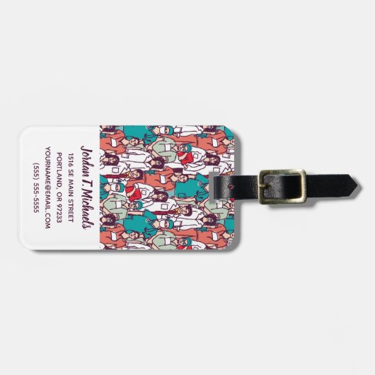 Jouw naam toevoegen | Arts- en chirurgische patroo Bagagelabel (Voorkant horizontaal)