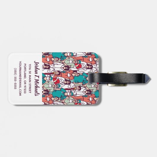 Jouw naam toevoegen | Arts- en chirurgische patroo Bagagelabel (Achterkant horizontaal)