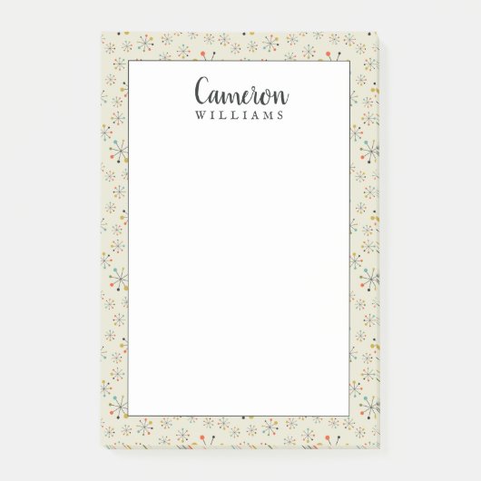 Jouw naam toevoegen | atoomgeïnspireerd midden-eeu post-it® notes (Voorkant)