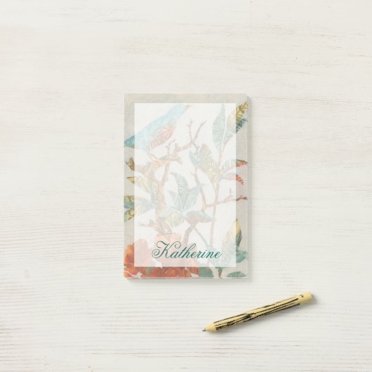 Jouw naam toevoegen | Aviaire collage I Post-it® Notes (Op bureau)