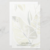 Jouw naam toevoegen | Batik Leaves Briefpapier (Voorkant / Achterkant)